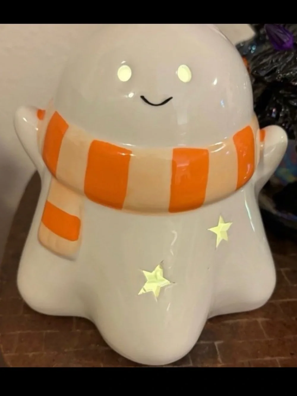 Target White Ceramic Ghost Light with Orange Scarf